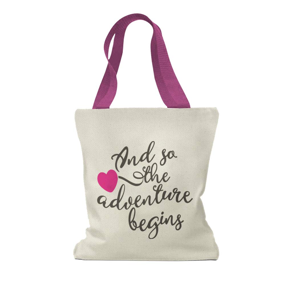 Speedy Pros Canvas Tote Bag for Women And So The Adventure Begins Graduation Wedding Beach Bags for Women