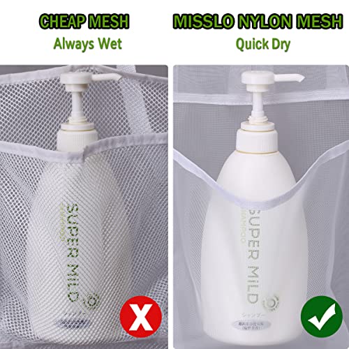 Misslo Mesh Shower Organizer Hanging 15 Pockets Over The Door Bathroom Storage, Extra Large Capacity For Toiletry Accessories, White #TOP2