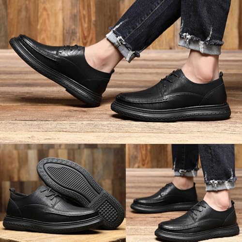 Men's Leather Casual Dress Shoes Oxfords Comfort Business Lace Up Slip On Fashion Dress Sneakers Formal Office Shoes Derby Sneakers4