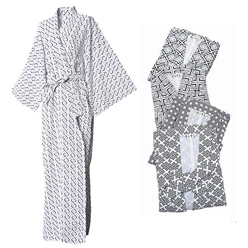 FANCYPUMPKIN Men's Japanese Kimono Printed Yukata Cotton Bathrobe3