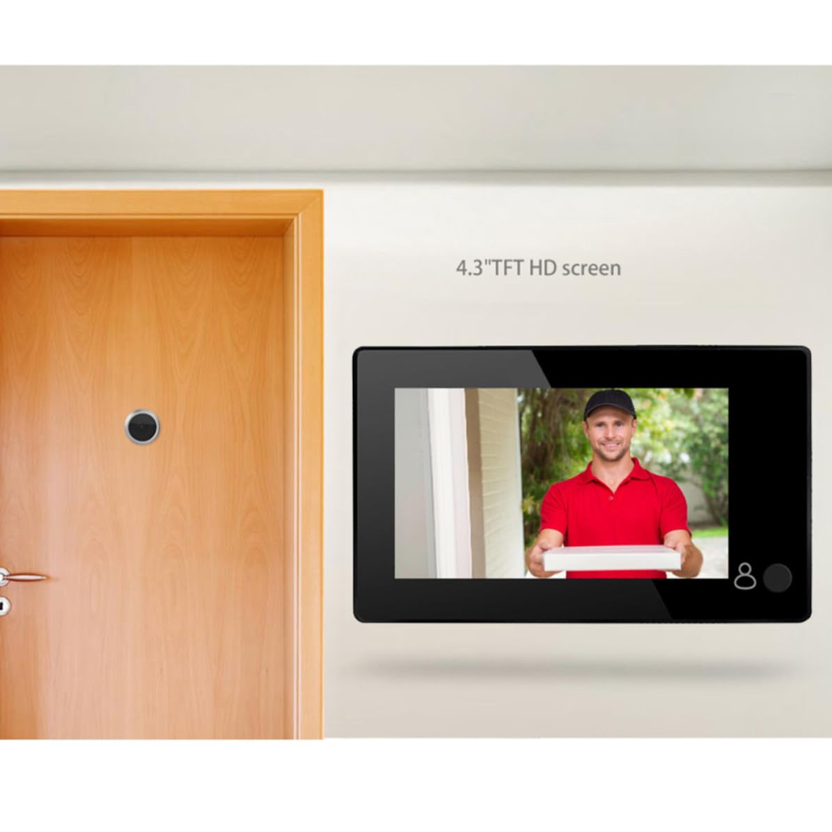 Toyvian Mirilla Digital con Cámara de 2 Millones de 4,3 Pulgadas de Puerta Gran Angular de 145°, Batería de Litio y Fácil Instalación para Seguridad Hogar