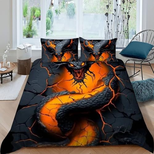 Housse de couette python 3D le cadeau idéal pour le lit double d'un garcon