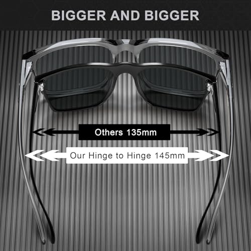 Image of STGATN Big Head Sunglasses for Men - 155MM for Large Wide Heads Men's TR90 Ultralight UV400 Protection Glasses