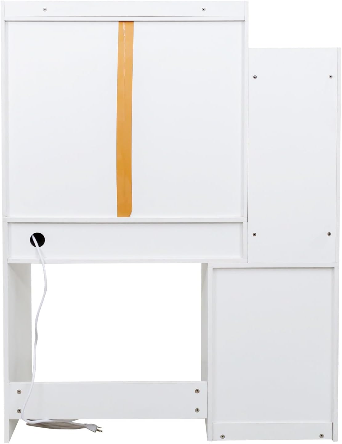 White Dresser Set with Mirror and Light with 6 Drawers and Sliding Mirror and Storage Shelf, 3 Lighting Modes, Adjustable Brightness