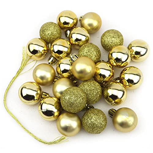 24 kleine mini Weihnachtskugeln Kugeln Weihnachten Baumschmuck Gold...