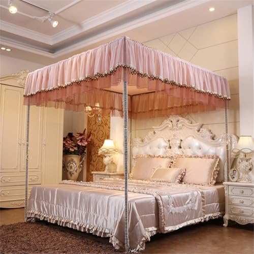 Cortinas de cama con dosel transpirables decoración elegante para dormitorio 5