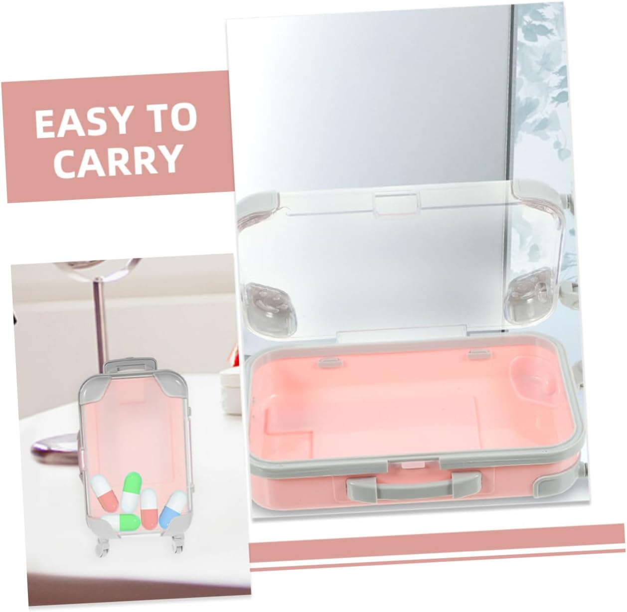 10pcs Travel Makeup Case Portable Cosmetics Organizer Small Makeup Box Brush Holder