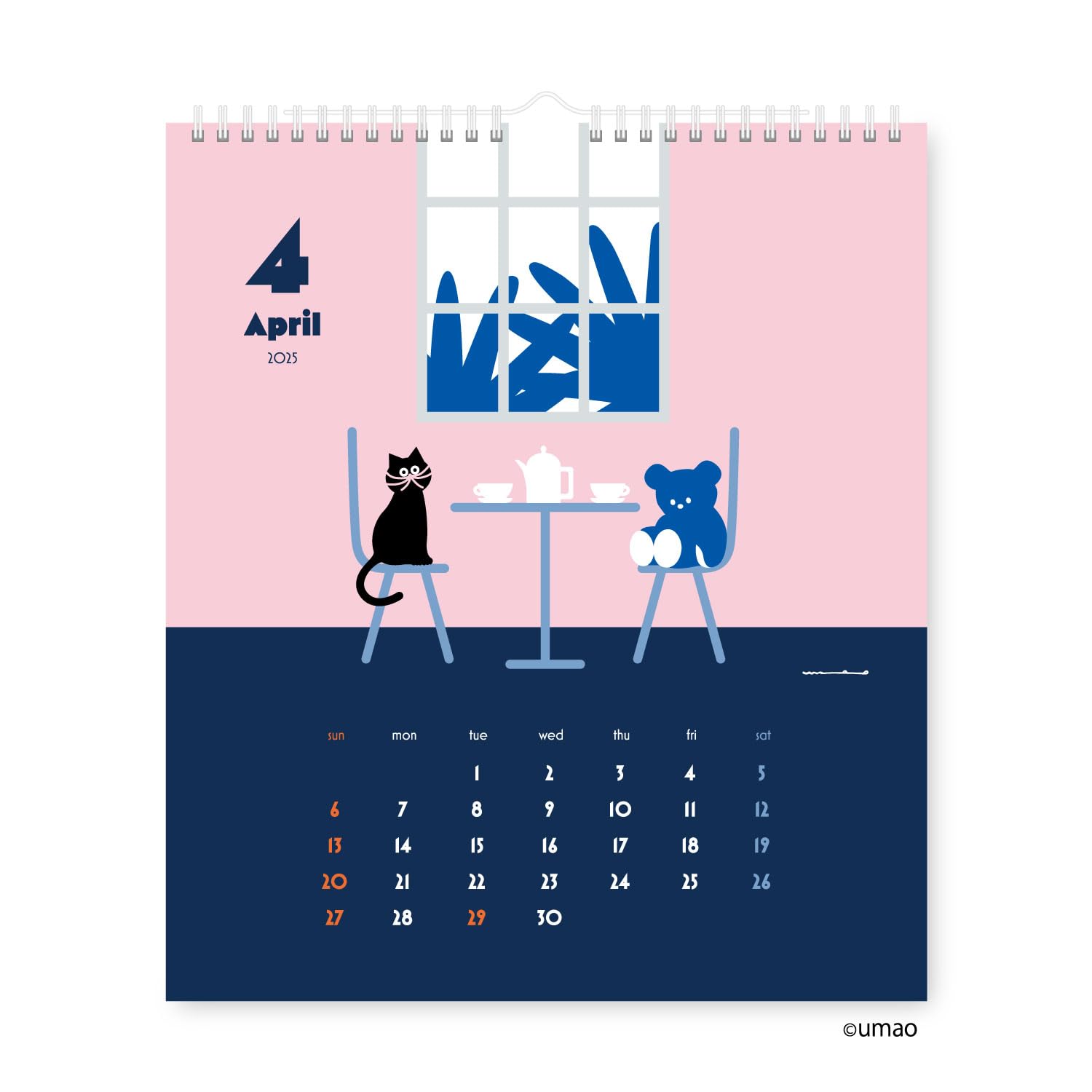 Amazon | 新日本カレンダー 2025年 カレンダー 壁掛け umao NK4014