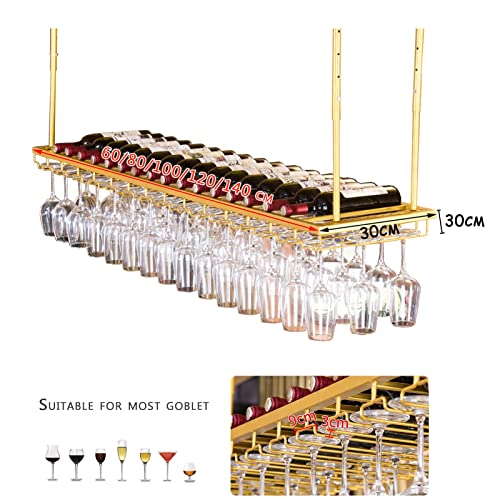 Porte-bouteille de vin en métal suspendu avec support gobelet - 3