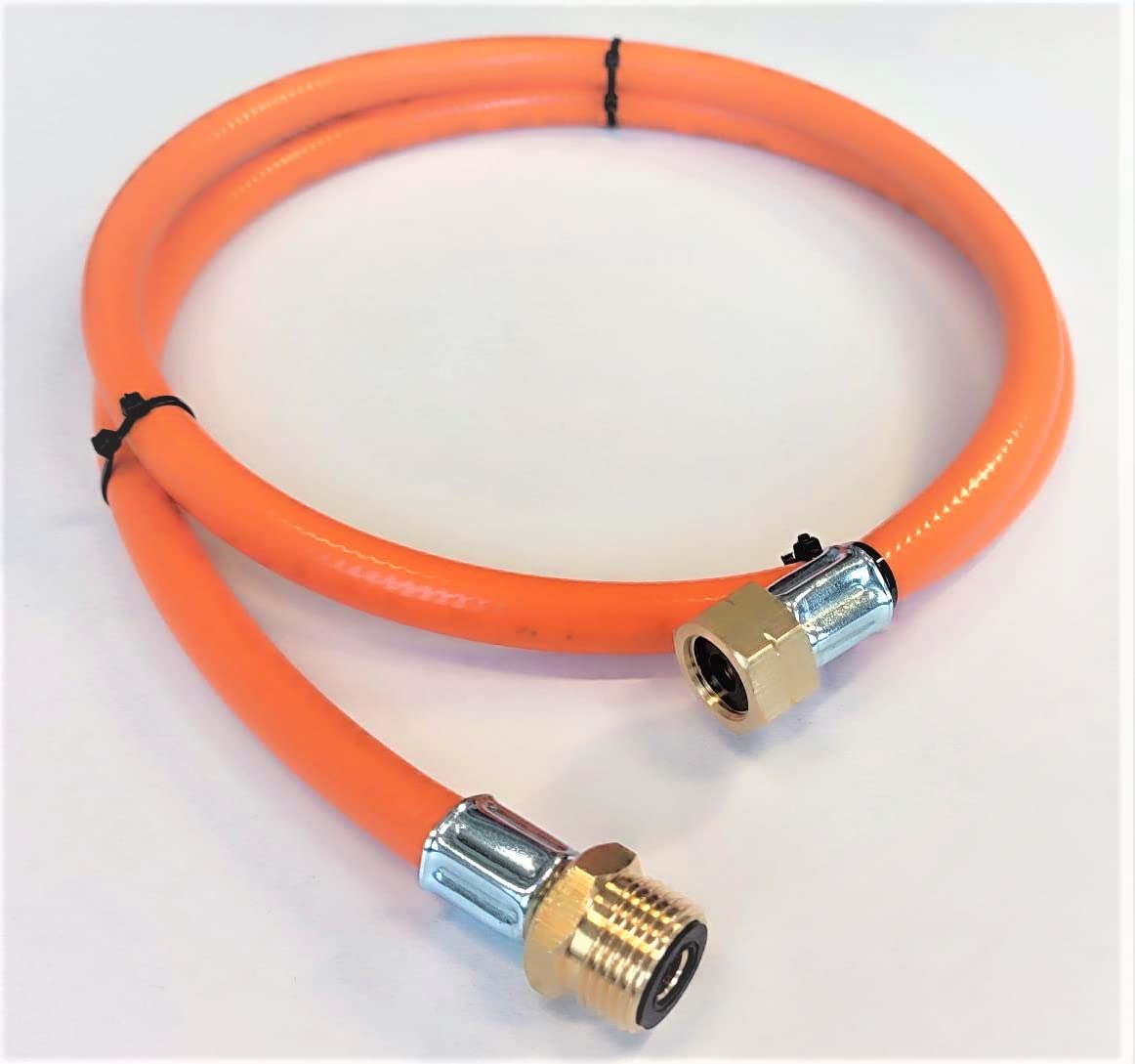 Manguera de gas butano de propano de 300 cm (3 m), 20 bar, diámetro de 9 mm, rosca interior de 3/8", rosca exterior de 1/4 pulgadas, conexión LKS con acoplamiento rápido, hasta -30 °C,