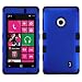 MYBAT Hybrid Dual Layer Hard Crystal Skin Gel Snap-On For Nokia Lumia 521 - Retail Packaging - Titanium Dark Blue Black