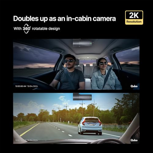 Image of Qubo Dashcam Pro X (2026 Edition) | 2K Resolution | Doubles up as in-Cabin Camera | NightPulse Vision | Wide FOV | Supercapacitor | Built in Wi-Fi, Mic | Up to 1TB Storage | Built for Indian Roads