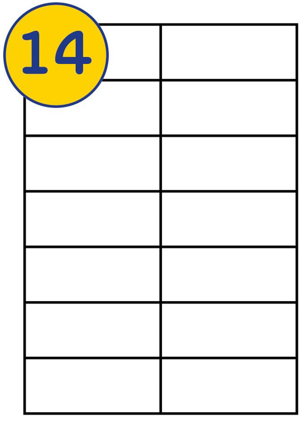 LABELS4U 100 Sheets A4, 14 Labels per Sheet, Size 105 x 42.3mm (1400 Labels)