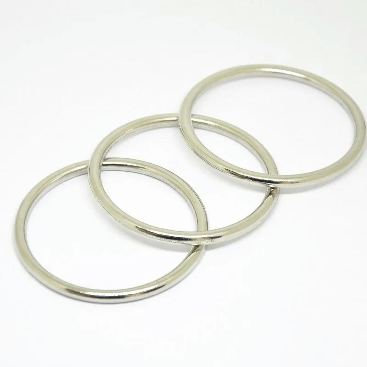 100 Stück DIY Lederhandwerk Taschengurt Zubehör Metall O-Ring Schnalle 10mm/15mm/20mm/25mm/30mm/35mm/40mm/45mm/50mm/60mm/65mm/70mm-15mm-Silber