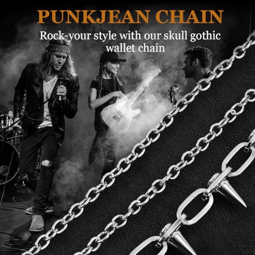 Image of GUSTAVE Layered Pants Chain for Men Punk Gothic Silver Jean Belt Trousers Chains Harajuku Street Wallet Pocket Keychains Waist Pocket Cool Hip Hop Rock Biker Goth Body Accessories
