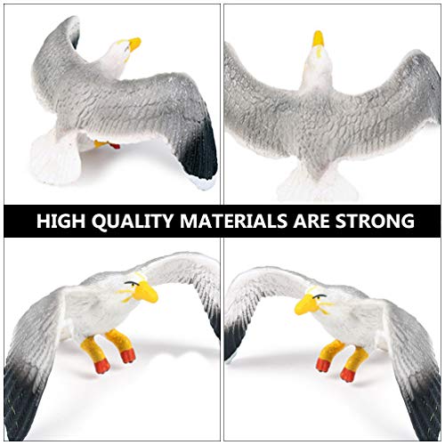 Hemoton Mini Seagull Figurines Flying Seagull Decor Animal Statue Toy Mediterranean Style Garden Decorations For Nautical Beach Theme Birthday Party Supplies Centerpieces #TOP4