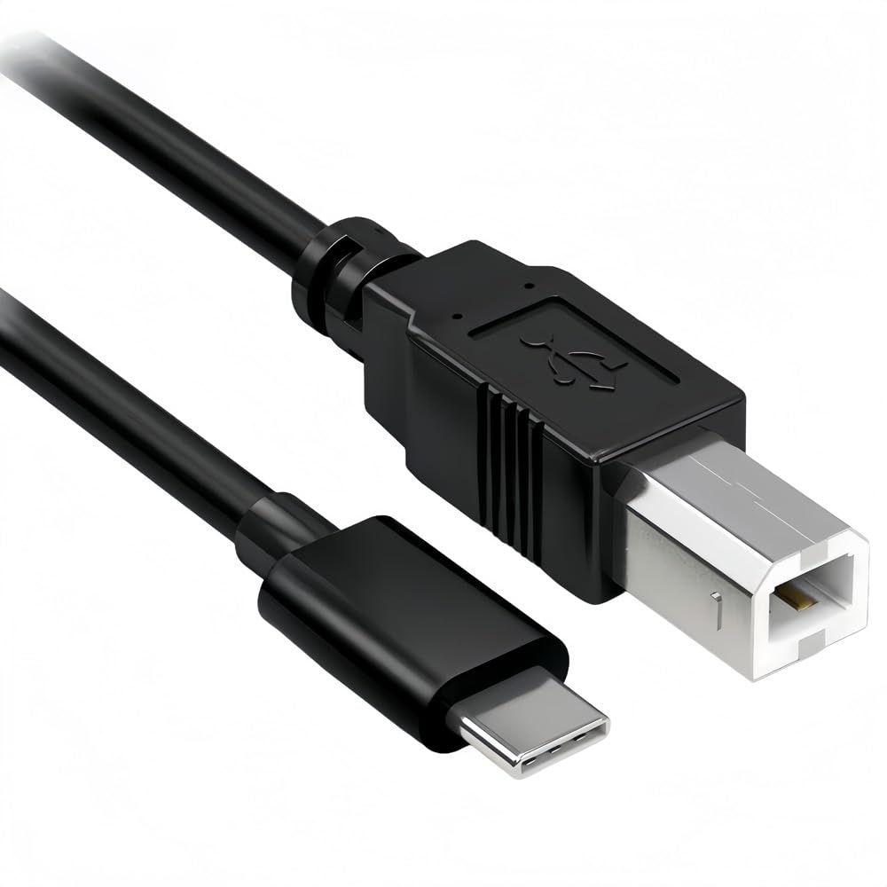 Cavo per stampante tipo C, 2 m, cavo USB B a USB C per stampante HP, Canon, Epson, Brother, Laserjet, MacBook Pro/Air M1/M2/M3, iMac, Scanner, trasferimento dati e sincronizzazione