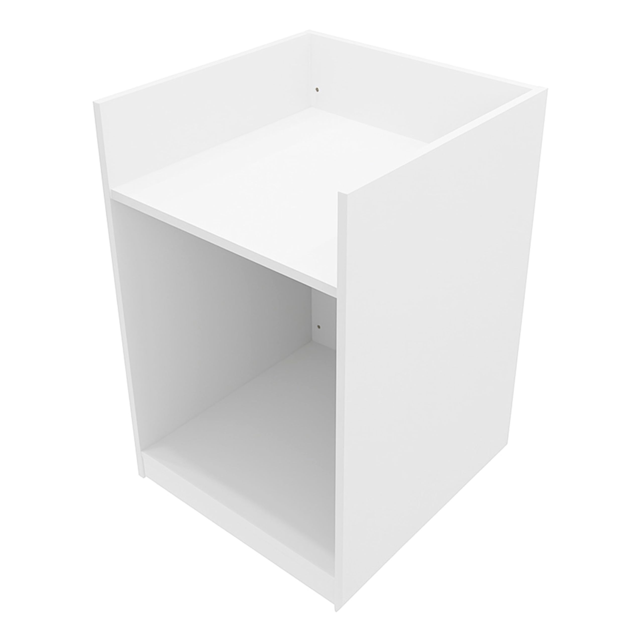 Mostrador para Caja Registradora | MDF Blanco | 60x60x90cm | Diseño modular compacto | 2 estantes | Ideal para tiendas y comercios | Fácil Montaje | Mostrador Recepción Expositor Comercial Recepción