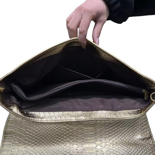 Image of Women Classic Crocodile Pattern Faux Leather Clutch Purse Oversized Female Shoulder Bag Messenger Handbag