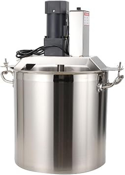 40L Automatic Food Mixer 110V 180W Stainless Steel Food Mixer Hot Pot Seasoning Bottom Soup Sauce Stirrer Frying Machine, One-button start, Adjustable stirring speed, Adjustable mixing scraper
