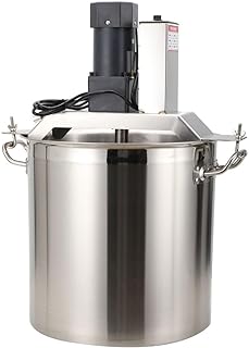 40L Automatic Food Mixer 110V 180W Stainless Steel Food Mixer Hot Pot Seasoning Bottom Soup Sauce Stirrer Frying Machine, One-button start, Adjustable stirring speed, Adjustable mixing scraper