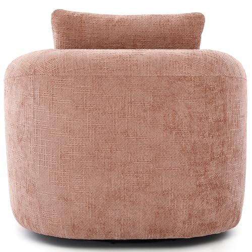 Sillón Giratorio Barrel Chenille Rosa miniatura 5