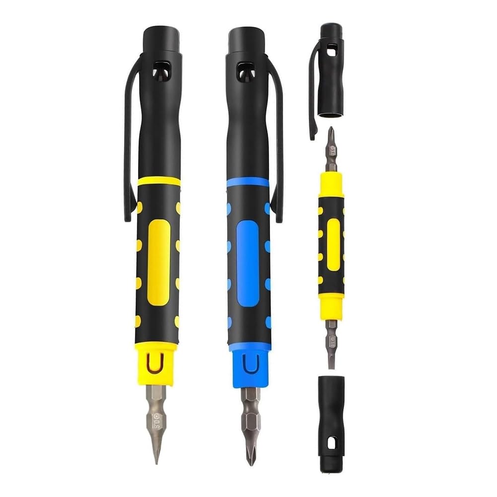 Tsolay 3Pack 4 In 1 Pocket Screwdriver Portable Multi-Purpose Screwdriver Eyeglass Repair Screwdriver Home Repair Screwdriver