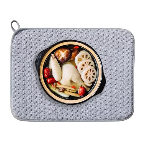 Niesel Tapete escurridor de platos, antideslizante, elegante tapete de secado rápido, antideslizante, impermeable, tapete de microfibra para fregaderos