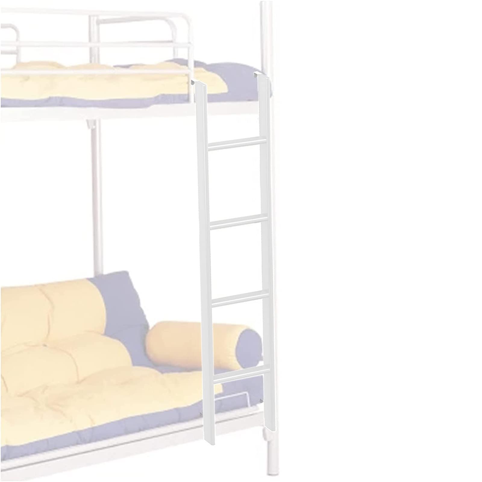 GJMSSMY Replacement Bunk Bed Ladder, Metal RV Bunks Ladder for Home Loft Doom Room & Bedroom, Hook-on Climb Ladders, Easy to Install (Color : White, Size : 1.5m/59 Inch)