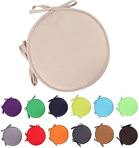 Miniatura 10 de RAILONCH Cojines de silla para interiores y exteriores, cojines de asiento redondos para jardín, patio, hogar, diámetro 15.0 in (4 unidades, rojo)