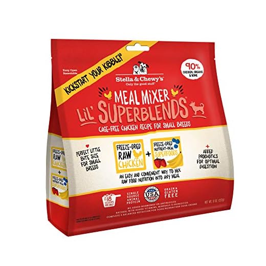 Stella & Chewy’s Freeze Dried Raw Cage-Free Chicken Meal Mixers – Lil’ SuperBlends Dog Food Topper for Small Breeds – Grain Free, Protein Rich Recipe – 8 oz Bag
