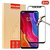[2 Pack] Xiaomi Mi 8 Screen Protector, PULEN [Scratch Resistant] [Ultra Clear] [Easy-Install] 9H Tempered Glass 0.33mm 2.5D Glass Screen Protector for Xiaomi Mi 8 (Black)