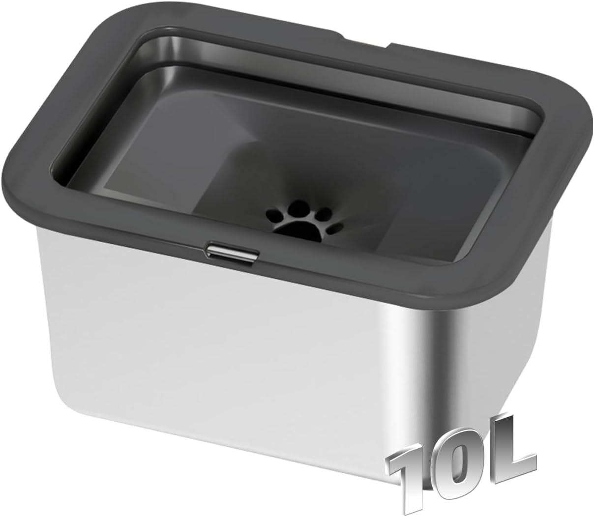 Marchul 10L Stainless Steel No Spill Water Bowl for Dogs, Slow Water Bowl for Large Dogs Anti Slip, No Splash Mess Proof Water Dispenser for Sloppy Drinkers Indoor Outdoor