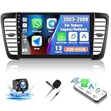 2G+64G Android 13 Car Stereo for Subaru Legacy Outback 2003-2009 Wireless Carplay&Android Auto GPS Navigation, 9” Touchscreen Bluetooth Hi-Fi Audio/Mirror Link/WiFi/SWC/USB+Backup Camera&Mic