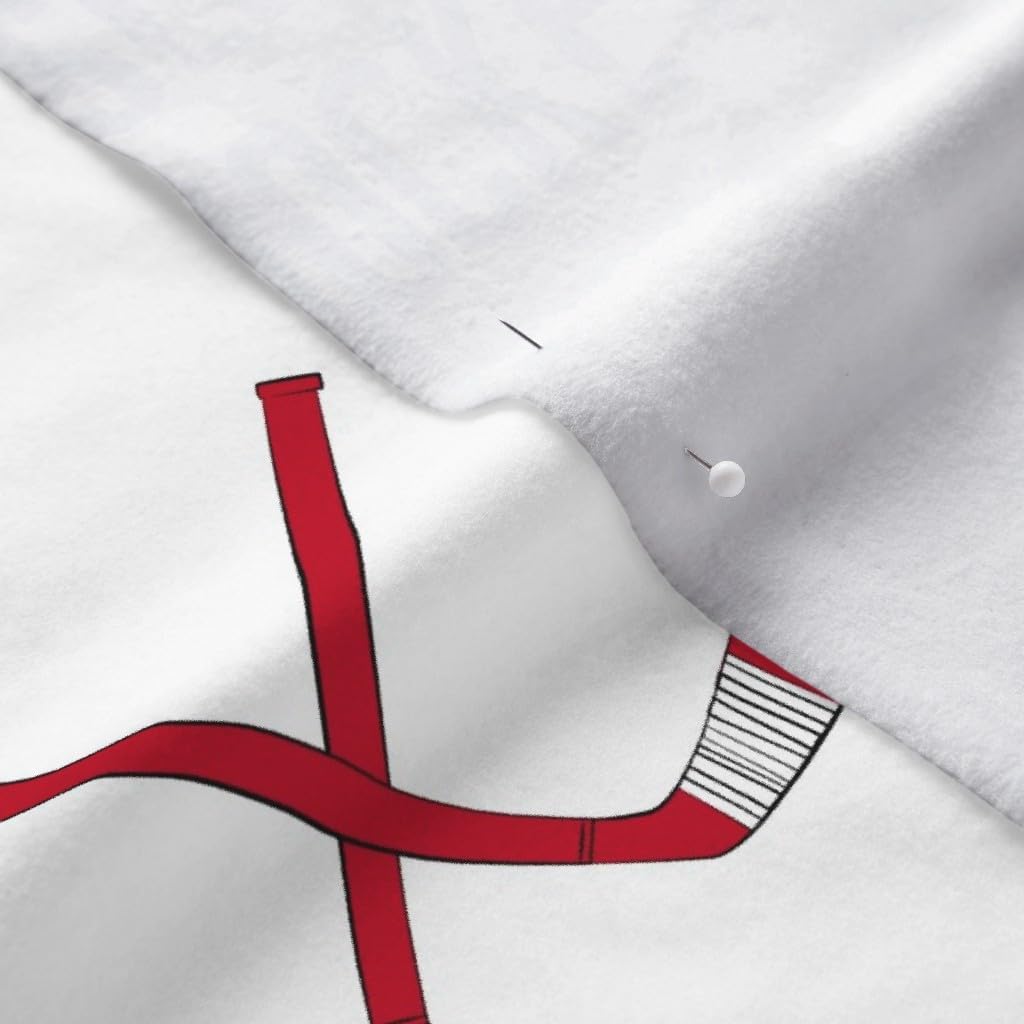 Spoonflower Fabric - Hockey, Large Scale, Eat, Sleep, Red, Blue, Nursery, Sports, Ice, Printed on Polartec(R) Fleece Fabric by The Yard - Sewing Blankets Loungewear and No-Sew Projects