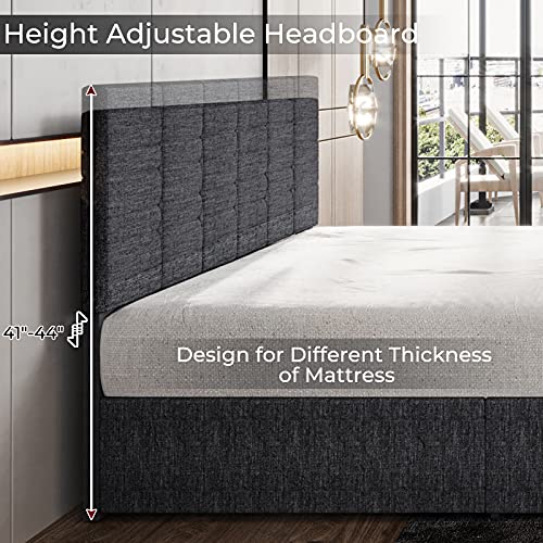 Buy Tiptiper Queen Size Platform Bed Frame, Storage Bed with 4 Drawers