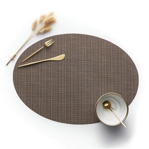 Set de table tressé ovale anti-tache lavable pour protéger la table - 2