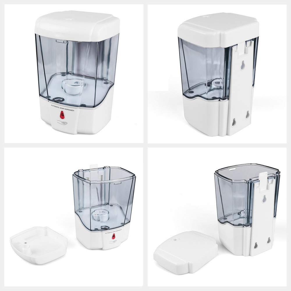 Distributeur de Savon alimenté par Batterie 700 ML Mural Automatique capteur IR capteur de Cuisine sans Contact Pompe à Lotion pour Cuisine Salle de Bain A