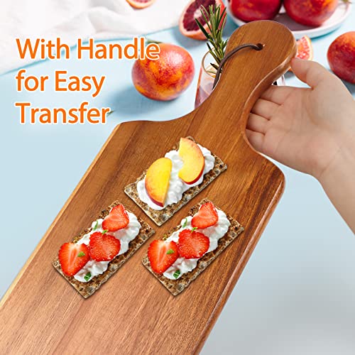 Homexcel Acacia Wood Cutting Board For Kitchen,Cutting Board With Handle,Chopping Board 17"X6"For Meat, Cheese, Bread, Vegetables,Fruits And More #TOP4