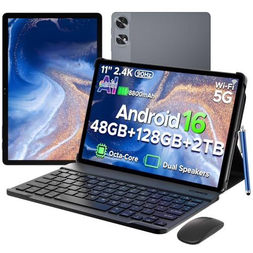 P11PRO Android16 11�C���` ���� �^�u���b�g Gemini AI�@�\ 8�R�A CPU 48GB RAM+128GB ROM+2TB�g���� FHD+�𑜓x 90Hz�����t���b�V�����[�g 8800mAh��e�ʃo�b�e���[ Widevine L