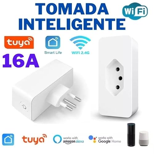 Tomada Inteligente Wifi Tuya Smart Life Google Alexa 16a Monitoramento de Energia