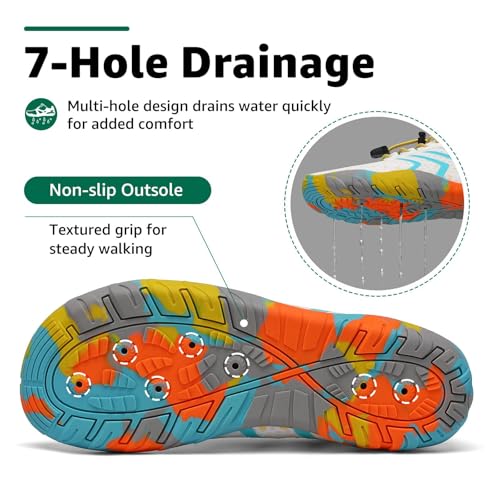 Image of SAGUARO Water Shoes for Women - Barefoot Quick-Dry Aqua Sock, Lightweight, Breathable for Swimming, Beach and Outdoor Activities Size 5.5-10.5