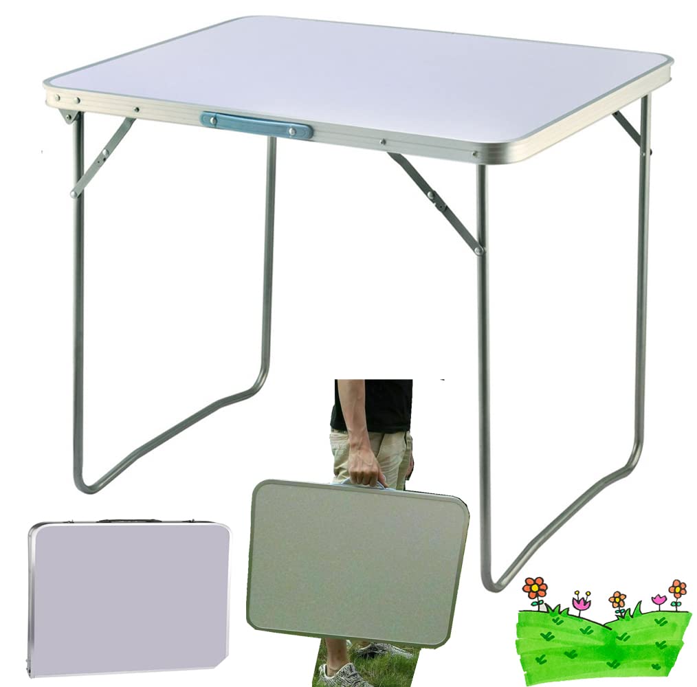 Lucn Table de camping portable en aluminium, table pliante pour intérieur et extérieur, table de jardin robuste pour barbecue, pique-nique, fête, capacité de charge 15 kg, longueur 80 cm