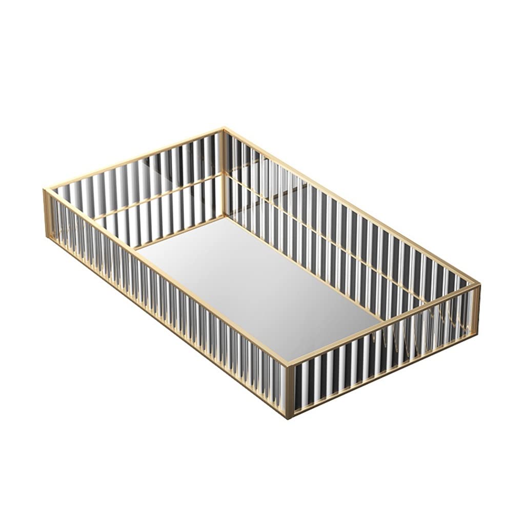 Plateau organisateur de bureau en verre cannelé premium
