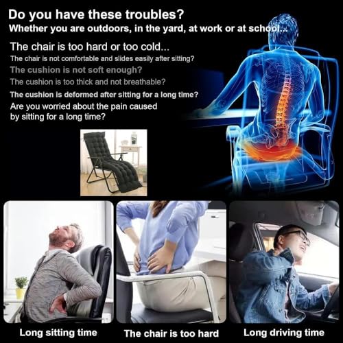 وسادة كرسي استرخاء للفناء، وسائد ناعمة وسميكة للكرسي الهزاز والاريكة مع اربطة، وسادة كرسي قابلة للطي، وسادة مرتبة مريحة غير قابلة للانزلاق للاثاث الخارجي والداخلي والمنزل والمكتب