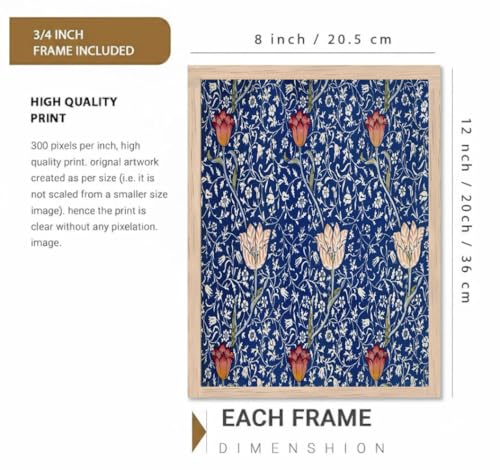 Image of BLINKART Pattern Art Aesthetic Modern Art Walls With Frame | Natural Wood Texture | Living Room Bedroom Office Wall Decoration | Poster Home Decor Frames Wall Bedroom | 12x8 Inches (D395)