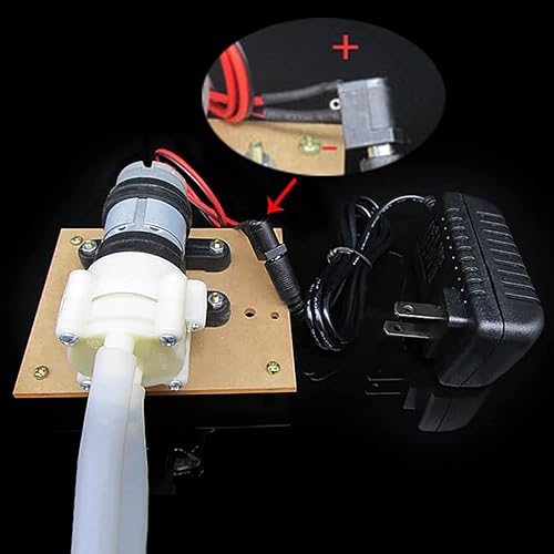 Miniatura 2 de Gikfun R385 Mini bomba de agua motor de tanque de peces con enchufe de 12 V 1 A y tubo de 3.3 ft para bomba de diafragma para peceras, hidroponía y