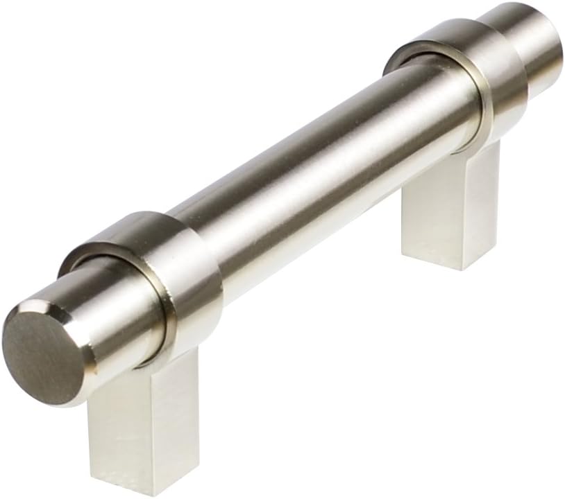 3 in. (76mm) Satin Nickel Modern Straight Bar Cabinet Pull (25-Pack)