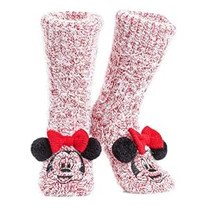 Disney Socken Damen, Lustige Socken mit Motiv, Antirutsch Thermosocken Damen