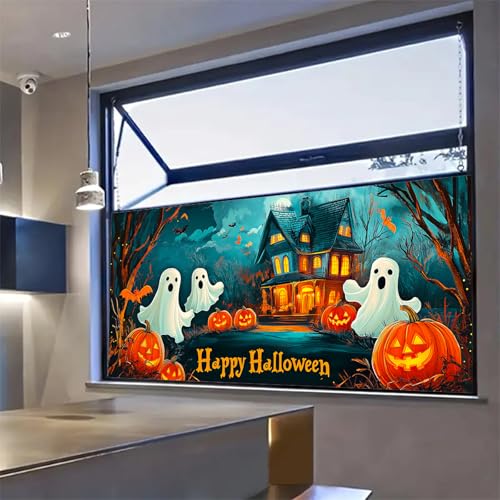 Vinilo Decorativo Halloween Casa Fantasma 39.3 x 17.7 in miniatura 7